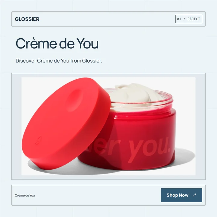 Square product ad creative that illustrates the kind of finished image you can select